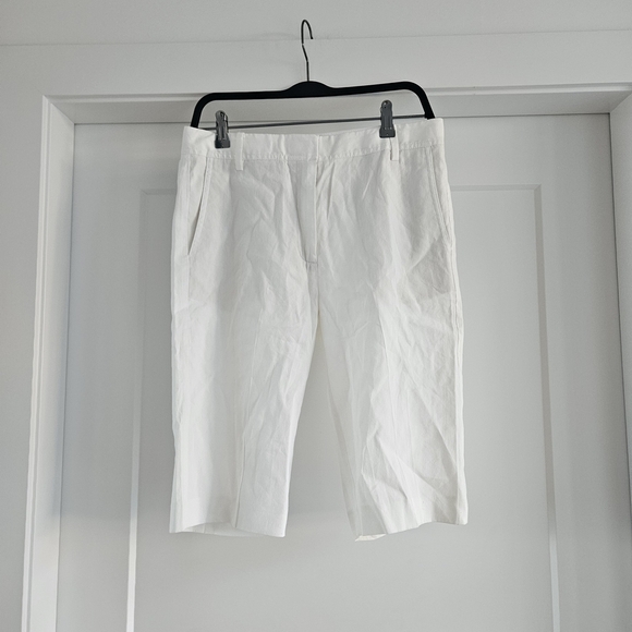 Babaton Pants - Babaton White Women's Bermuda Shorts Linen Size 10